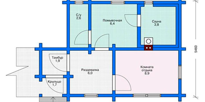 Планировка бани и сауны